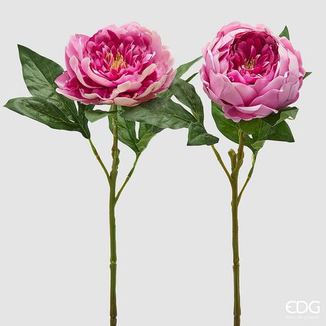 EDG Enzo De Gasperi Peonia Ramo con Foglie Ass. H 58 Cm Pianta Artificiale Rosa Antico 1 Pz (1/4)