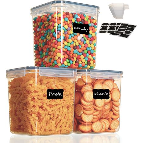 2,5L Boîtes Rangement Cuisine Lot de 3, Boîtes Hermétiques Alimentaires avec Couvercle (1/5)