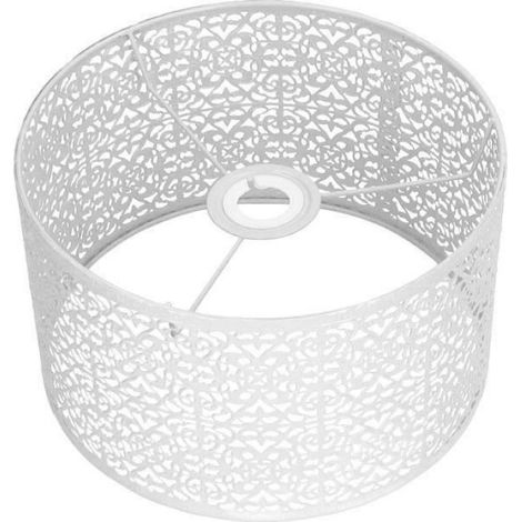 Abat-jour en métal - - Évidé - Compatible E27/E14 - Blanc et Or - Design contemporain (1/2)