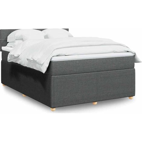 Boxspringbett mit Matratze Dunkelgrau 160x200 cm Stoff
