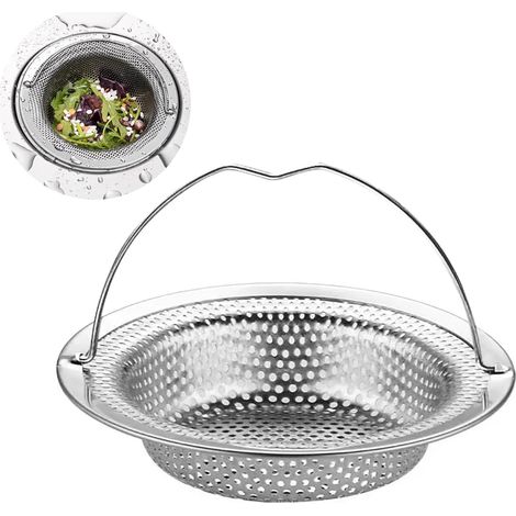 Tappo per lavello da cucina, filtro per lavello con maniglia, tappo per lavello in acciaio inox, filtro da cucina, ideale per lo scarico e anti-intasamento (11 x 8 x 2 cm)