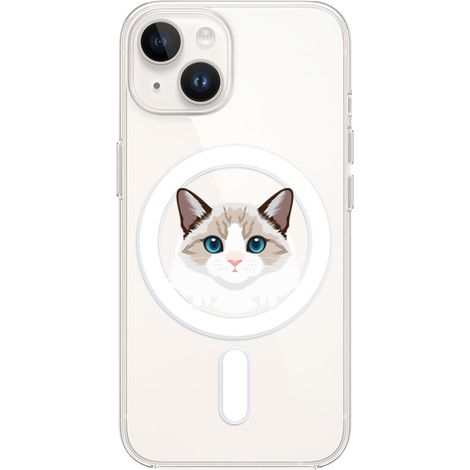 iPhone 13 Mini Hülle mit MagSafe, transparent, flexibles Silikon, Burma-Katze (1/5)
