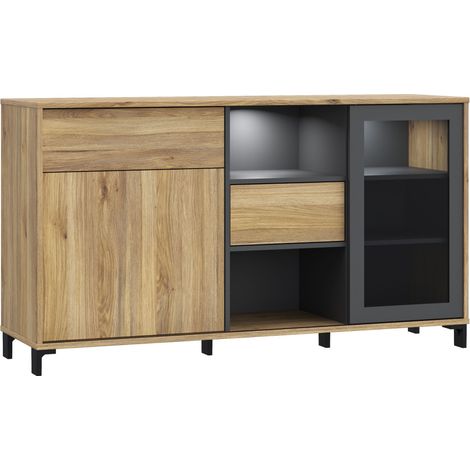 Buffet SOUTH BEACH AUCUNE 147 x 39,7 x 82,4 cm Chêne Mauvella / Gris foncé (1/5)