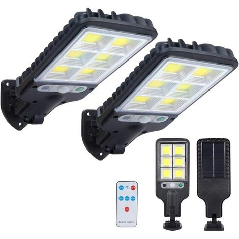 Solarleuchten für den Außenbereich. 2er-Pack Solarleuchten mit Bewegungsmelder. Wasserdichte Solarbeleuchtung mit Fernbedienung. Lichtstarke Solarleuchten für Garten, Garage, Veranda und Hof.