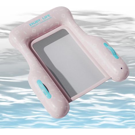 Fauteuil flottant de piscine pliable avec base en filet Support anti-basculement sur trois côtés pour adultes, hommes, femmes, jeunes et enfants, idéal pour bronzer, nager et jouer dans l'eau en été.