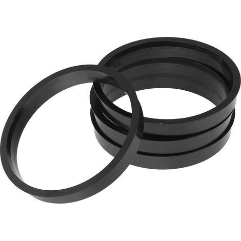 4pcs Plastic Wheel Centre Rings 66.1 mm 71.5 mm  Black, Thickness 10 mm, for Cars, Trucks and SUVs, Eliminates Steering Wheel Vibration (1/5)