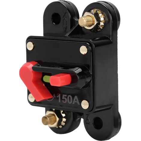 Disjoncteur, fusible et onduleur 12-24 V CC avec fonction de réarmement manuel, adaptés aux systèmes audio de voiture, aux navires et aux camions, 150 A. (1/5)