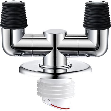 Adaptateur de vidange pour machine à laver + base d'étanchéité / vidange + base + raccord coudé inversé à trois voies pour tuyau de vidange (1/5)