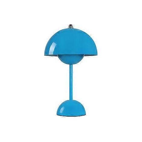 Wiederaufladbare LED-Tischleuchte mit Touch-Schalter, Blumenknospen- und Pilzdesign, Wohnzimmerdekoration, Schreibtisch-Nachttischlampe (Blau)