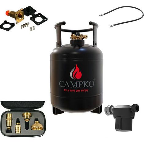 Pack CAMPKO Kit Bouteille GPL 15L + Lyre 1.5m + Boîte de Transfert + Filtre à Gaz + Adaptateurs Camping-Car (1/5)