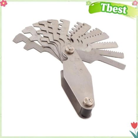 Tbest jauge de pas de filetage Jauge de filetage en T, jauge de pas bricolage compas Gabarit de filetage en forme de T à 30 degrés (1/5)