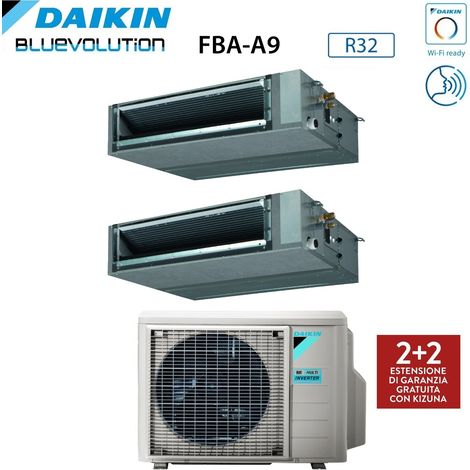 Daikin Bluevolution Dual Split Ducted Inverter Klimagerät Serie FBA-A 18+18 mit 3MXM68N R-32 Wi-Fi Optional 18000+18000 - Italienische Garantie