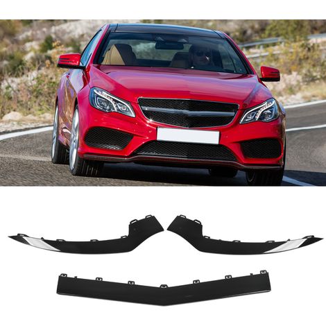 14-17 Mercedes-Benz E-Klasse C207 Coupé AMG Line Facelift, Frontstoßstangen-Unterverkleidungssatz (3-teilig, glänzend schwarz, übergroß) (1/5)