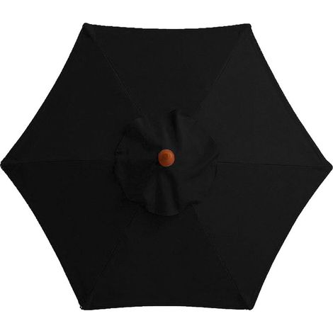 Toile de rechange pour parasol, 8 baleines, 3 mètres de long, imperméable, résistante aux UV, tissu de rechange noir. (1/4)