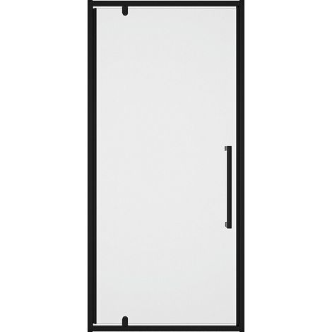 Porta per doccia girevole 80 x 195 cm in Metallo Nero opaco Stile industriale - TAMRI