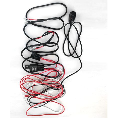 Kit cablage phare anti-brouillard H1 avec relais 12V 40A fusible 30A etanche pour projetor travail conduite (1/5)