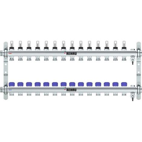 REHAU Verteiler HKV-D Easyflow Edelstahl 14 Kreise, mit Durchflussanzeige min/max, 13832401200 (1/5)