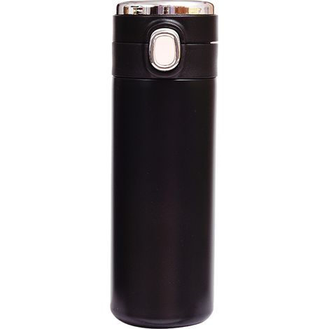 Mug de voyage réutilisable de 420 ml, tasse à café isotherme en acier inoxydable, gobelet étanche pour boissons chaudes et froides (noir) (1/5)