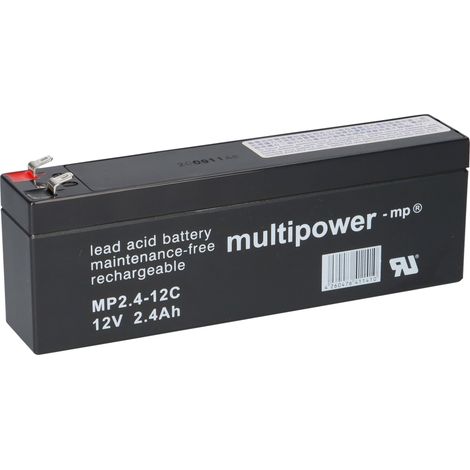 Multipower MP2,4-12C AGM Zyklenakku 12V 2,4Ah – F4,8 mm (1/5)