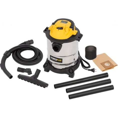 Aspirateur eau et poussière 1000W – 15L – Puissance d’aspiration 16 kPa – Fonction souffleur pour nettoyage extérieur – Powerplus (1/5)