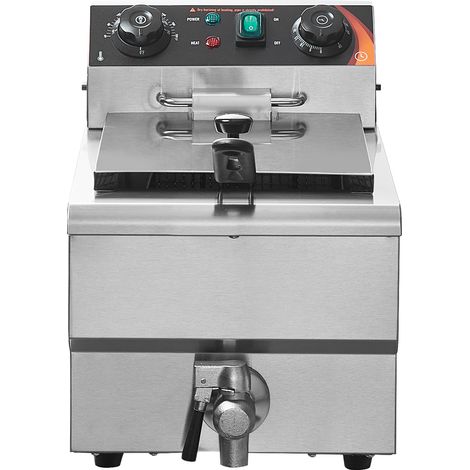 Mophorn Kommerzielle Fritteuse von, 1500 W elektrische Fritteuse mit Korb, 9 l Edelstahl, Zeit- und Temperaturregelung, Überhitzungsschutz, ideal für Küche, Restaurant, Café und Bar