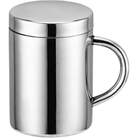 Tasse Isolée Double Paroi En Acier Inoxydable Avec Couvercle - Pour Café Eau Lait - 210 ml 301 ml 400 ml (1/5)
