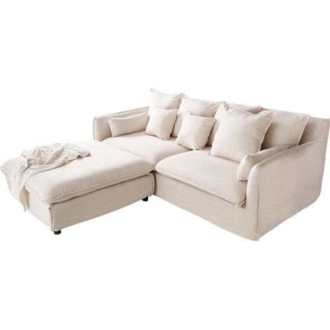Divano ad angolo KALIA - Bianco - 5 posti - Angolo reversibile - contemporaneo
