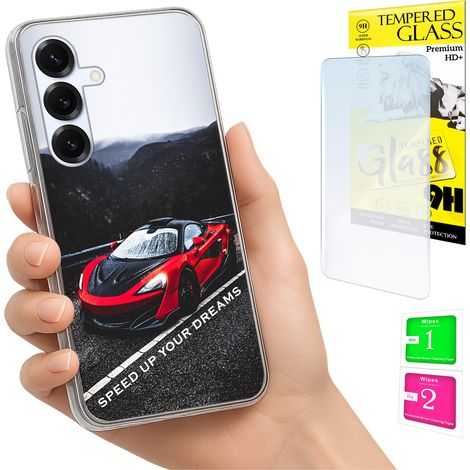 Custodia per Samsung Galaxy S25 FE, cover fotografica, cover posteriore + vetro 9H (1/5)