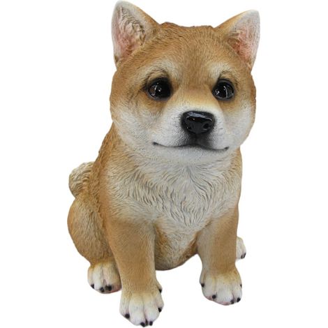Dekofigur Hund Shiba Inu sitzend 19 x 12 x 17 cm hellbraun Dekofigur