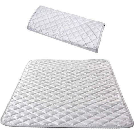 Insulated Ironing Board Steam Ironing Blanket Cotton Portable Tabletop Ironing Mat for Washing Machine Dryer Travel Home Silver 48 85 cm（1 pcs）