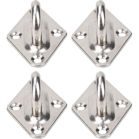 Anneau de suspension robuste en acier inoxydable à motif diamant pour bateaux, avec crochet en forme de U et fixation murale à vis.