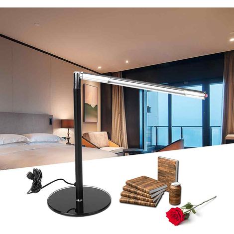 5 V DC, 4,5 W, LED-Tischleuchte mit USB-Ladefunktion, faltbar, Schreibtischlampe für Schlafzimmer, zum Lesen und Lernen, Schwarz (1/5)