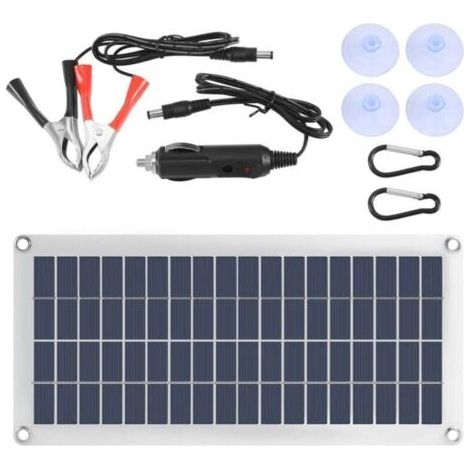 Panneau Solaire 15W 12 18V Chargeur Portable pour Téléphone Voiture Camping Car Batterie Exterieur (1/4)