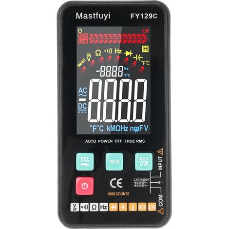 Digitales Multimeter FY129C, 5999 Counts, AC/DC-Spannungsmessung