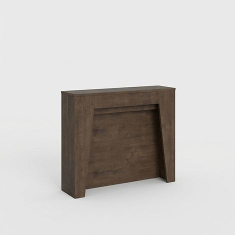 Consola extensible moderna minimalista 90×25-211 Anea - Marrón Nuez