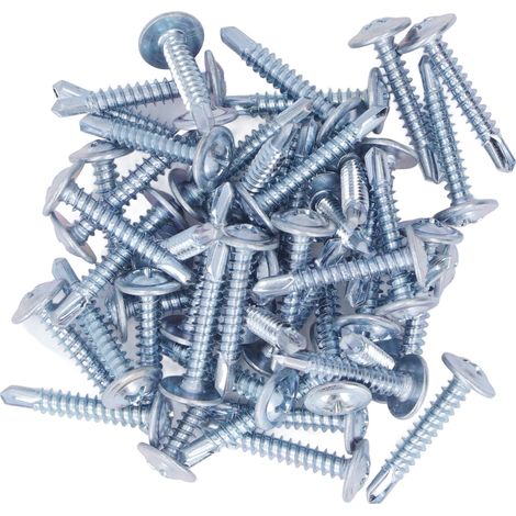 Rondelle à tête ronde, 50 vis autoperceuses 4.2x25mm acier galvanisé, pour réparation de meubles (1/5)