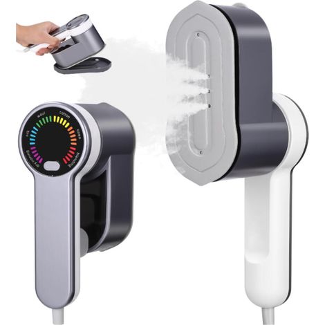Defroisseur Vapeur Fer à Repasser Vertical, 1200W Fer à Repasser Portable, Voyage Vapeur Steamer 2 en 1, Mini Défroisseur à Main, Design Léger