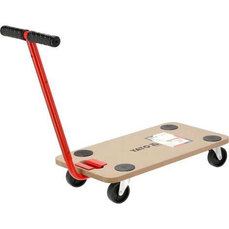 Carrello a piattaforma con maniglia Yato su 4 ruote Ø= 75 mm, carico massimo 200 kg, 575x300x18 mm (YT-37422) (1/3)