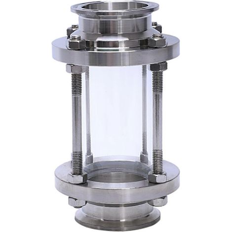 Inline-Füllstandsanzeiger mit Klemmanschluss, hygienischer Füllstandsanzeiger, gerader Durchfluss, aus Edelstahl SUS316, Tri-Clamp-Typ, 2 Zoll (Außendurchmesser des Abflussrohrs: 51 mm) (1/5)