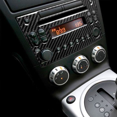 Cache de panneau radio/CD en fibre de carbone pour console centrale Nissan 350z 2006-2009 (1/5)