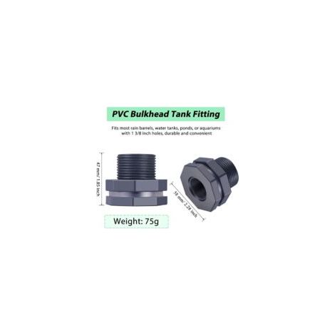 2-teilige PVC-Durchführung für Regentonnen, Aquarien, Wassertanks (3/4") - Crezuo (1/3)
