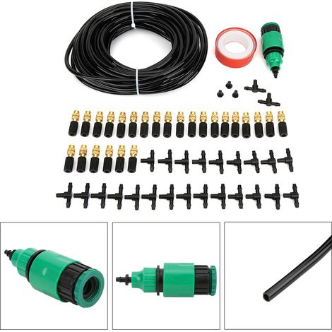 Tube capillaire de 25 mètres, kit de 25 têtes d'arrosage goutte à goutte combinées, buse d'arrosage, buse d'arrosage en cuivre (1/5)