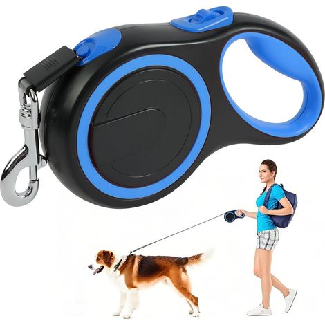 Laisse Chien Rétractable, 8 M Laisse Chien Enrouleur Nylon, 360 ° sans Enchevêtrement, Système de Guidage Perfectionné, Laisse Rétractable pour Chiens Jusqu'à 50kg pour Formation Marche (1/5)