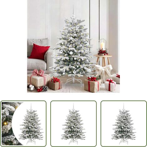 Kegelbaum -  Künstlicher klappbarer Weihnachtsbaum Weiß 150 cm PE und PVC