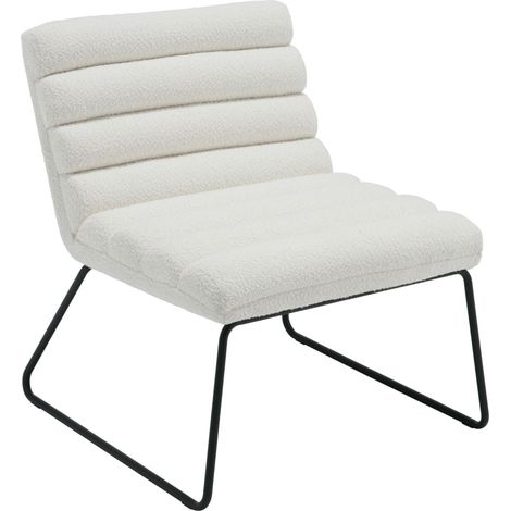 Poltrona Salotto Moderno in Pelliccia Poltroncina senza Braccioli Sedia da Salotto Poltrona Imbottita per Soggiorno, Beige