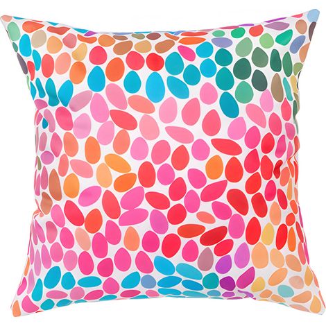 Gardenista - Coussin imprimé d'extérieur, coussins multicolores à motifs de pétales résistants à l'eau avec rembourrage en fibres creuses, coussins décoratifs de jardin 45x45 cm - Pétales Multi (1/5)