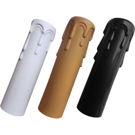 Lot de 9 embouts en plastique pour bougies suspendues – Blanc, Jaune et Noir – Compatible lustres et luminaires (1/5)