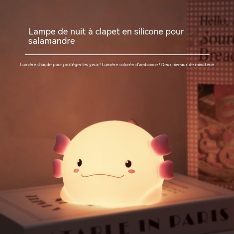 veilleuse tactile axolotl en silicone rechargeable gradable avec minuterie multicolore 127x152x80 mm (1/4)