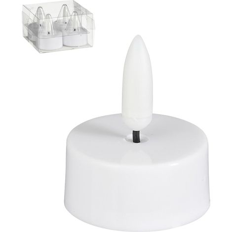 Mica Decorations LED Teelicht weiß Ø 4 x 5 cm warmweiß - 4 Stk. Flammenlose/LED-Kerze