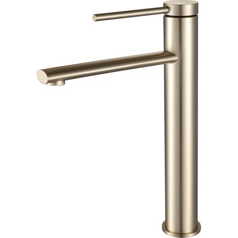 Robinet de Lavabo Haut Doré, Mitigeur Vasque à Poser, Robinetterie en Acier inoxydable Eau Chaude et Froide Disponible PTMP14G (1/5)